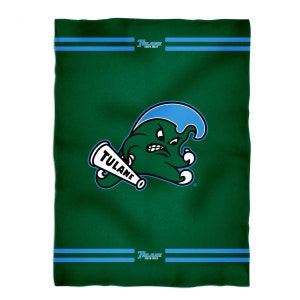 Tulane Green Wave Vive La Fete Game Day Soft Premium Fleece Green Throw Blanket 40 x 58" Mascot and Stripes"