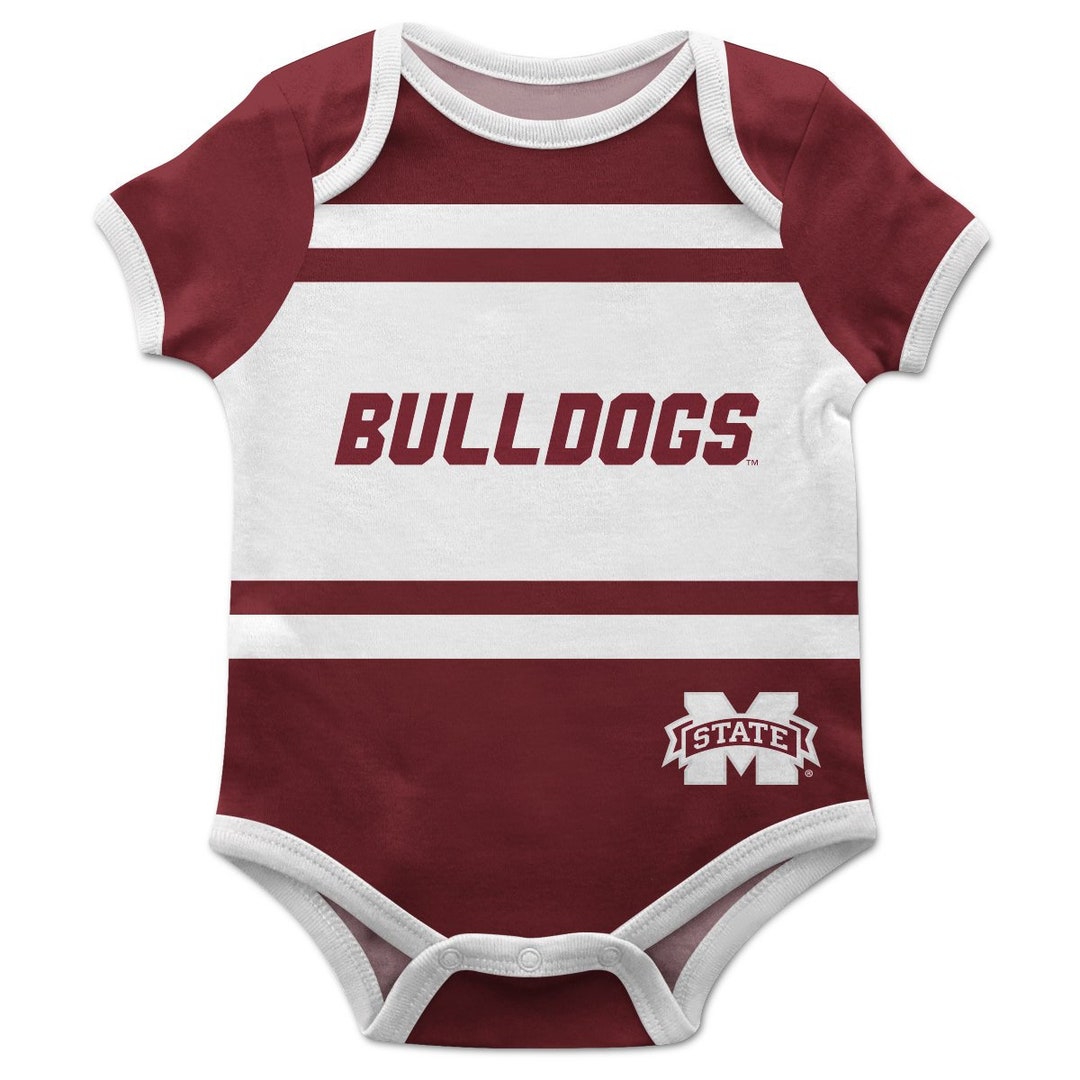 Mississippi State Bulldogs Block Stripe Maroon Short Sleeve Etsy