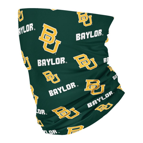 Baylor Bears All Over Logo Green Neck Gaiter