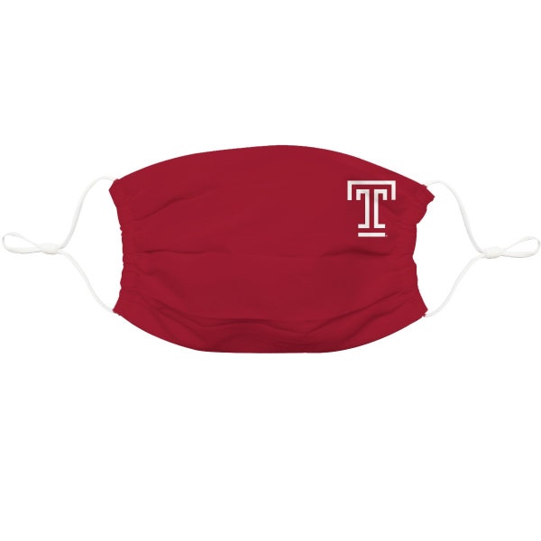 Temple University Owls Face Mask Solid Red TU