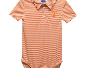 Polo de punto con rayas naranjas bordadas de los Tennessee Vols