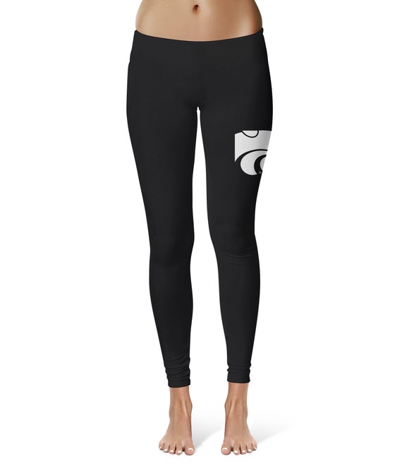 Kansas State Wildcats KSU K-state Game Day Collegiate Large Logo on Thigh  Women's Black Yoga Leggings 2.5 Waist Tights 