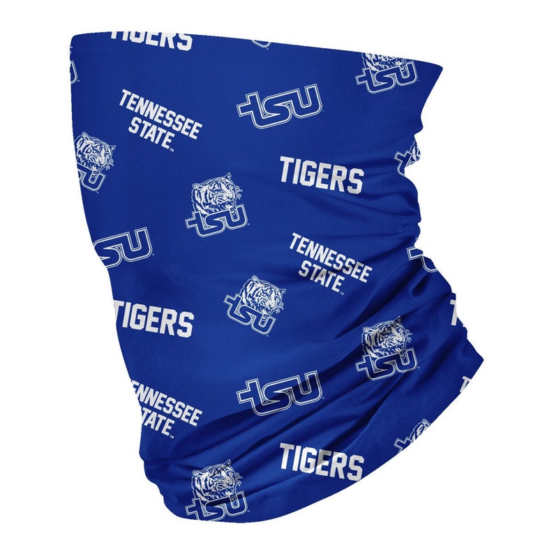 Tennessee State Neck Gaiter Blue All Over Logo TSU