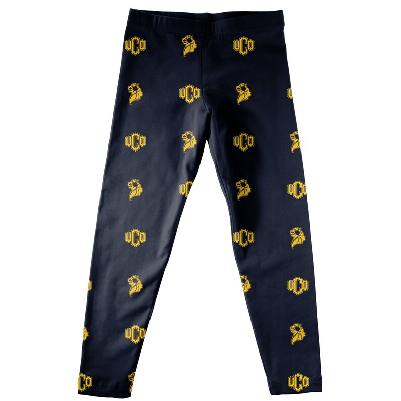 University of Central Oklahoma Blue Leggings All Over Logo UCO