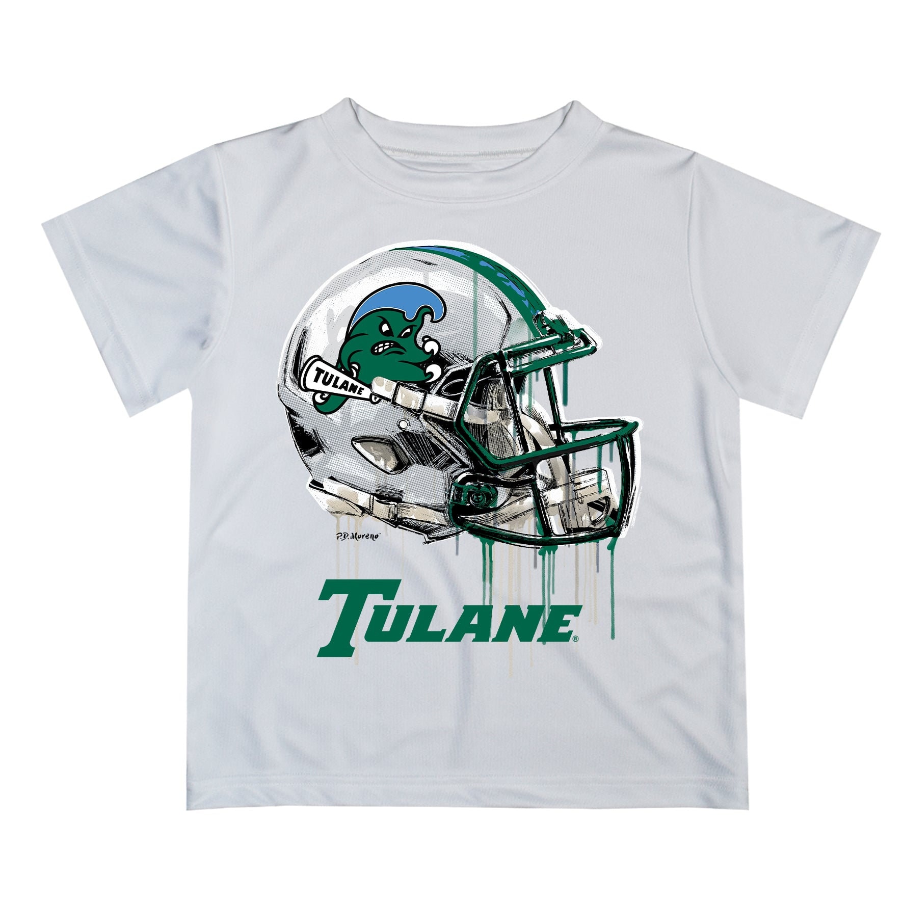 Discover Tulane Green Wave Original Dripping Football Helmet T-Shirt