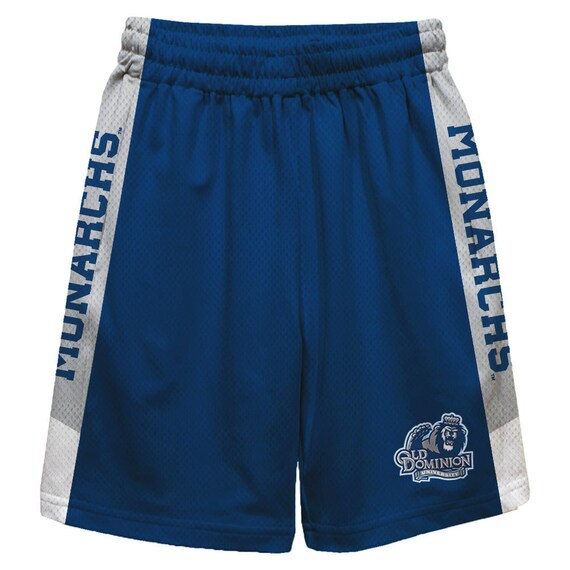 Old Dominion Monarchs Vive La Fete Game Day Blue Stripes Boys Solid Gray  Athletic Mesh Short