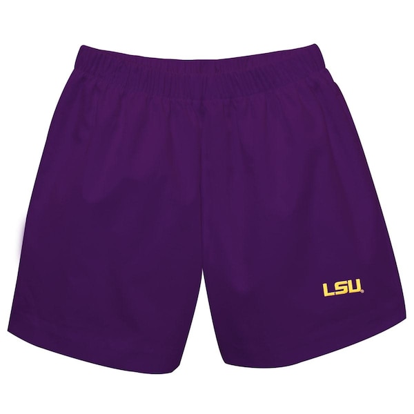 LSU Purple Embroidered  Pull on Short