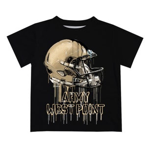 Army West Point Black Knights Original Dripping Football Helmet Black T-Shirt by Vive La Fete