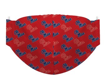 Ole Miss Rebels Face Mask Red Mississippi