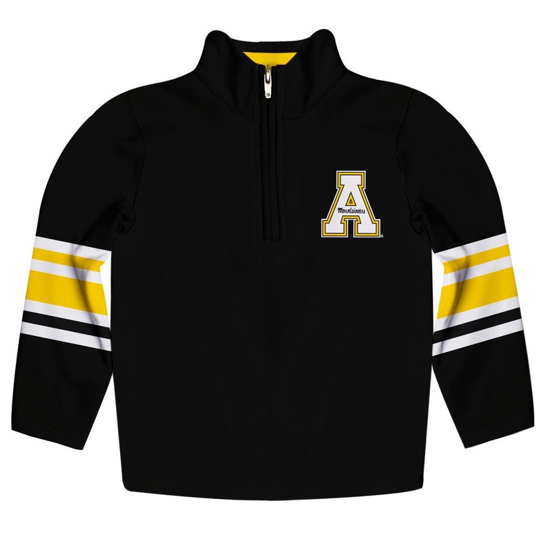 Appalachian State Mountaineers Black Long Sleeve Quarter Zip Pull Over
