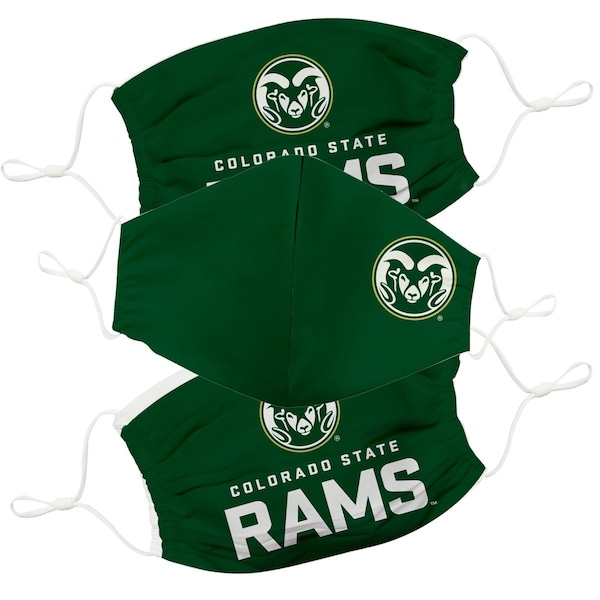 Colorado State Rams CSU Vive La Fete Face Mask 3 Pack Game Day Collegiate Unisex Face Covers Reusable Washable