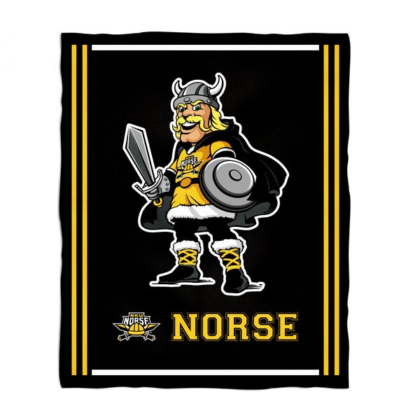 Northern Kentucky Norse Vive La Fete Kids Game Day Black Plush Soft Minky Blanket 36" x 48" Mascot