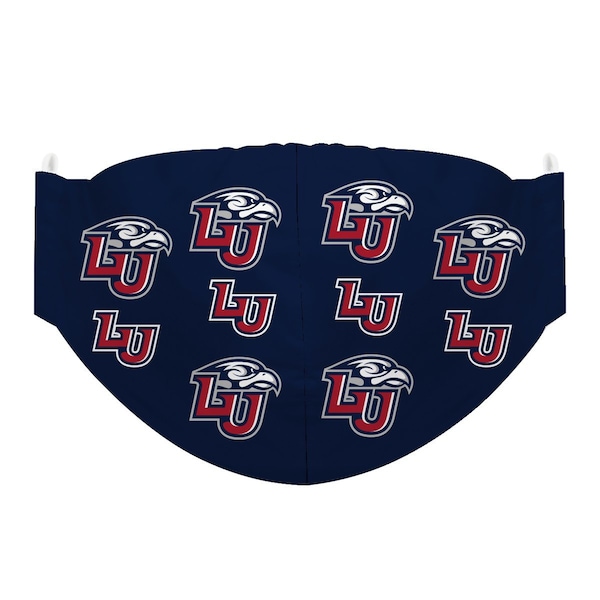 Liberty Flames Face Mask Navy All Over Logo