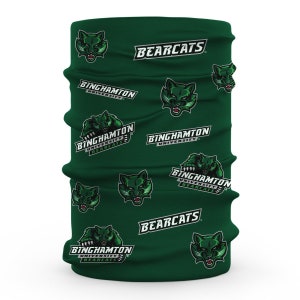 Binghamton University Bearcats Neck Gaiter Green All Over Logo