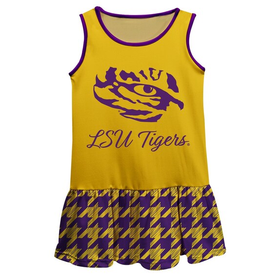 LSU Houndstooth Gold Sleeveless Lily Dress LSU Houndstooth Gold Sleeveless Lily Dress