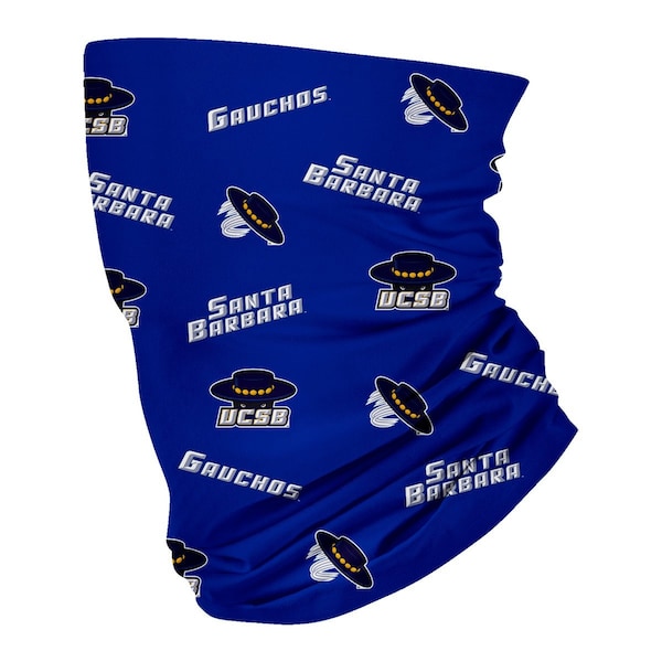 UC Santa Barbara Gauchos UCSB Vive La Fete All Over Logo Game Day Collegiate Face Cover Soft 4-Way Stretch Neck Gaiter