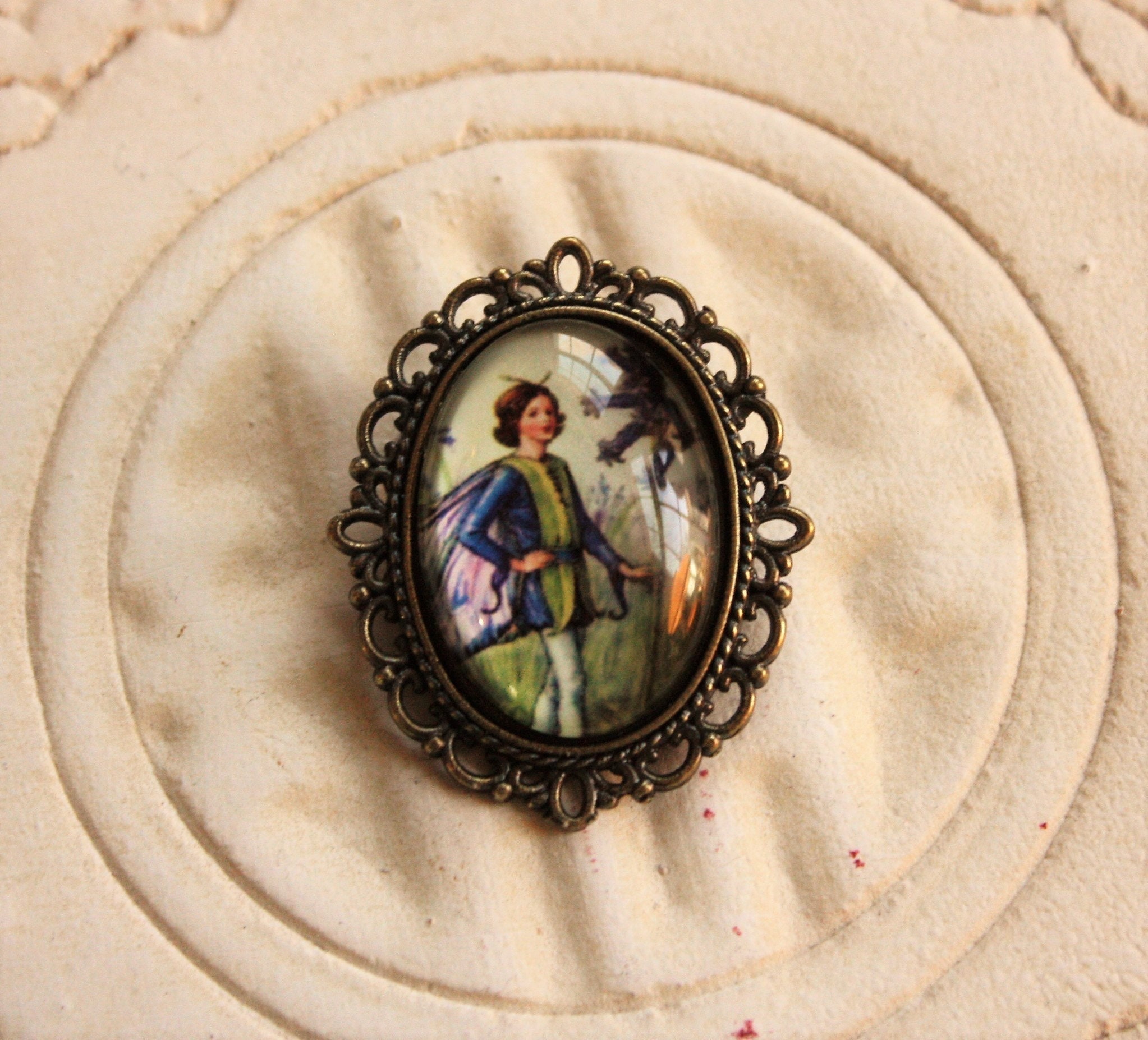 Fairy Brooch, Victorian Inspired Fairy Jewelry, Victorian Fairy, Blue