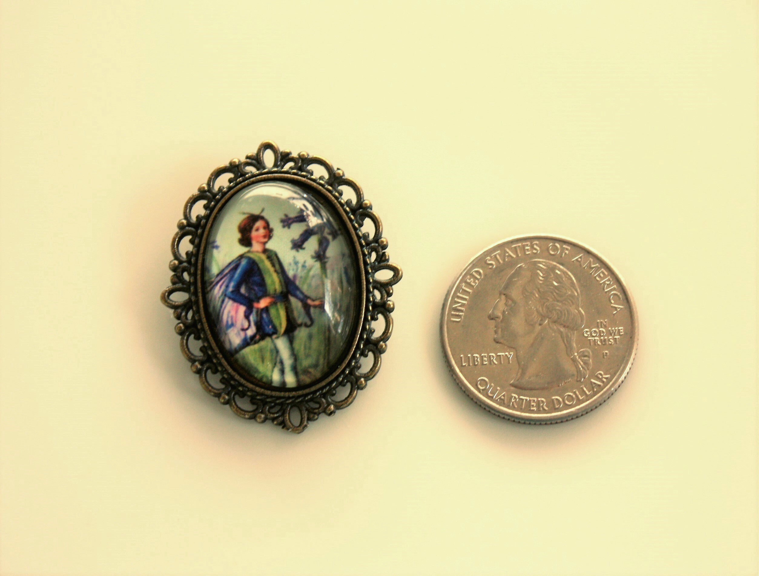 Fairy Brooch, Victorian Inspired Fairy Jewelry, Victorian Fairy, Blue