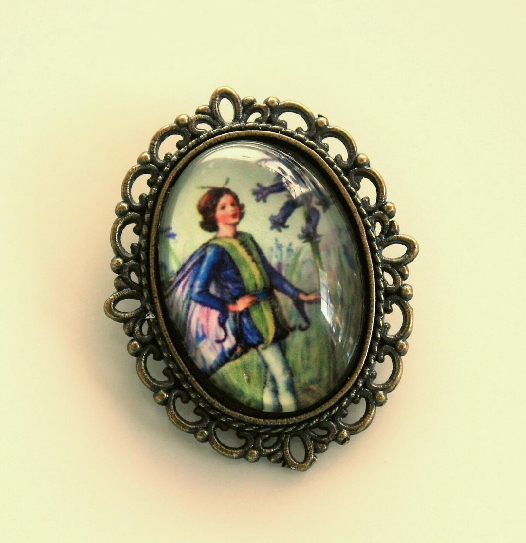Fairy Brooch, Victorian Inspired Fairy Jewelry, Victorian Fairy, Blue