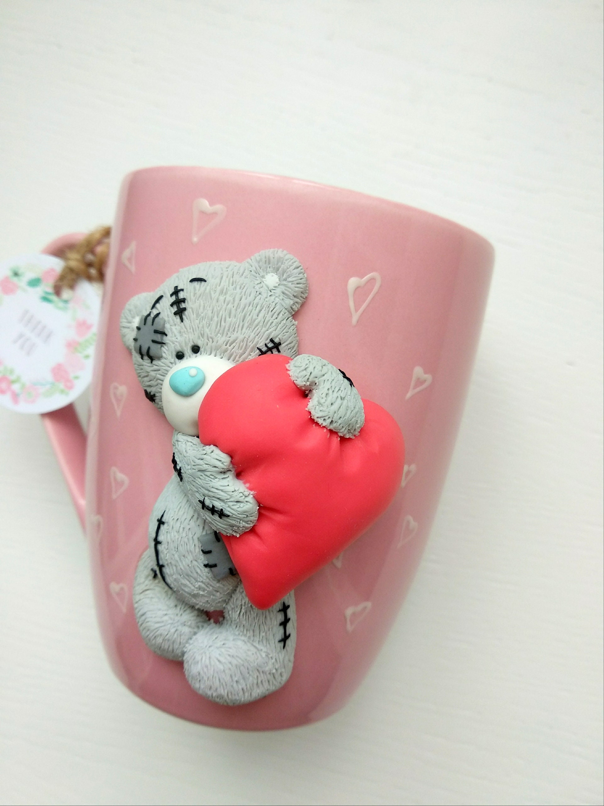 Decorated mug Teddy bear handmade as gift girl and Etsy