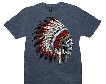 indian chief skull shirt