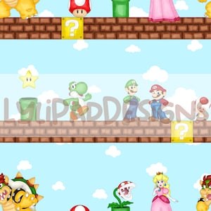 Video Game Brothers Seamless Pattern  - Digital Download