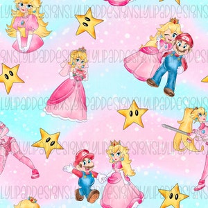 Mushroom Princess Seamless Pattern- Digital Download
