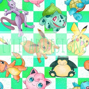 Poke Friends Seamless Pattern  - Digital Download