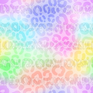 Coordinating Rainbow Cheetah Seamless Pattern- Digital Download