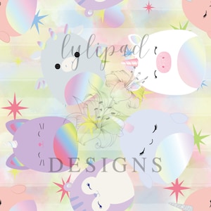 Rainbow Squishy Friend Seamless Datei - Digitaler Download
