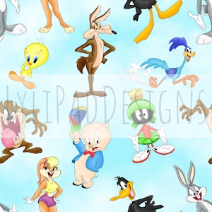 Toony Friends Seamless Pattern  - Digital Download