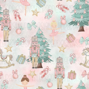 Nutcracker Christmas Seamless Pattern- Digital Download