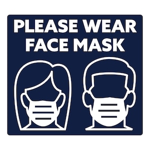 Vinyl Decal- &quot;Please Wear Face Mask&quot;