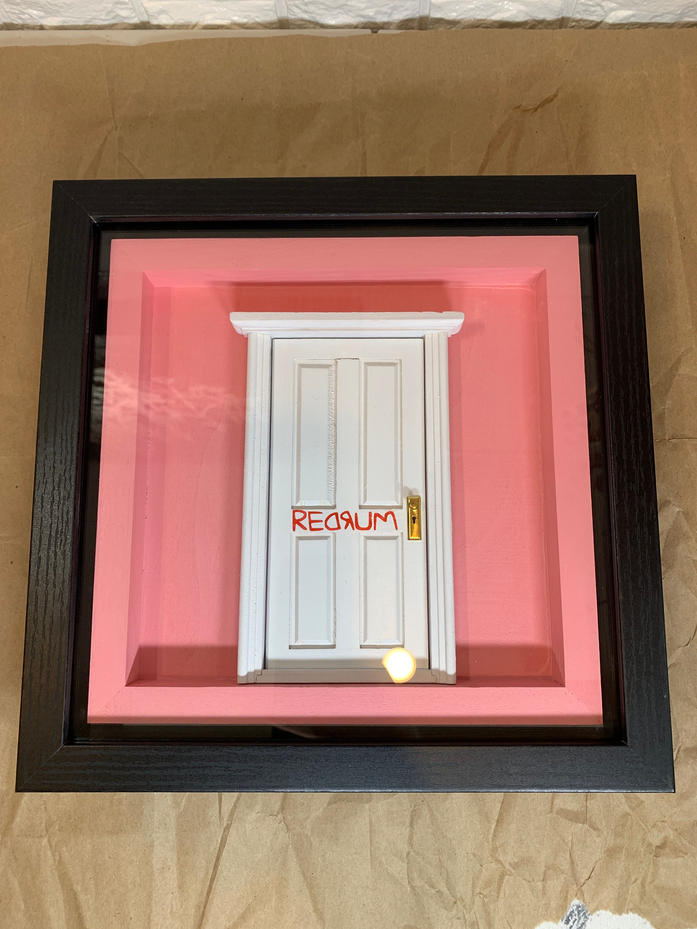 Framed Realistic 3D THE SHINING REDRUM Door Replica Diorama 