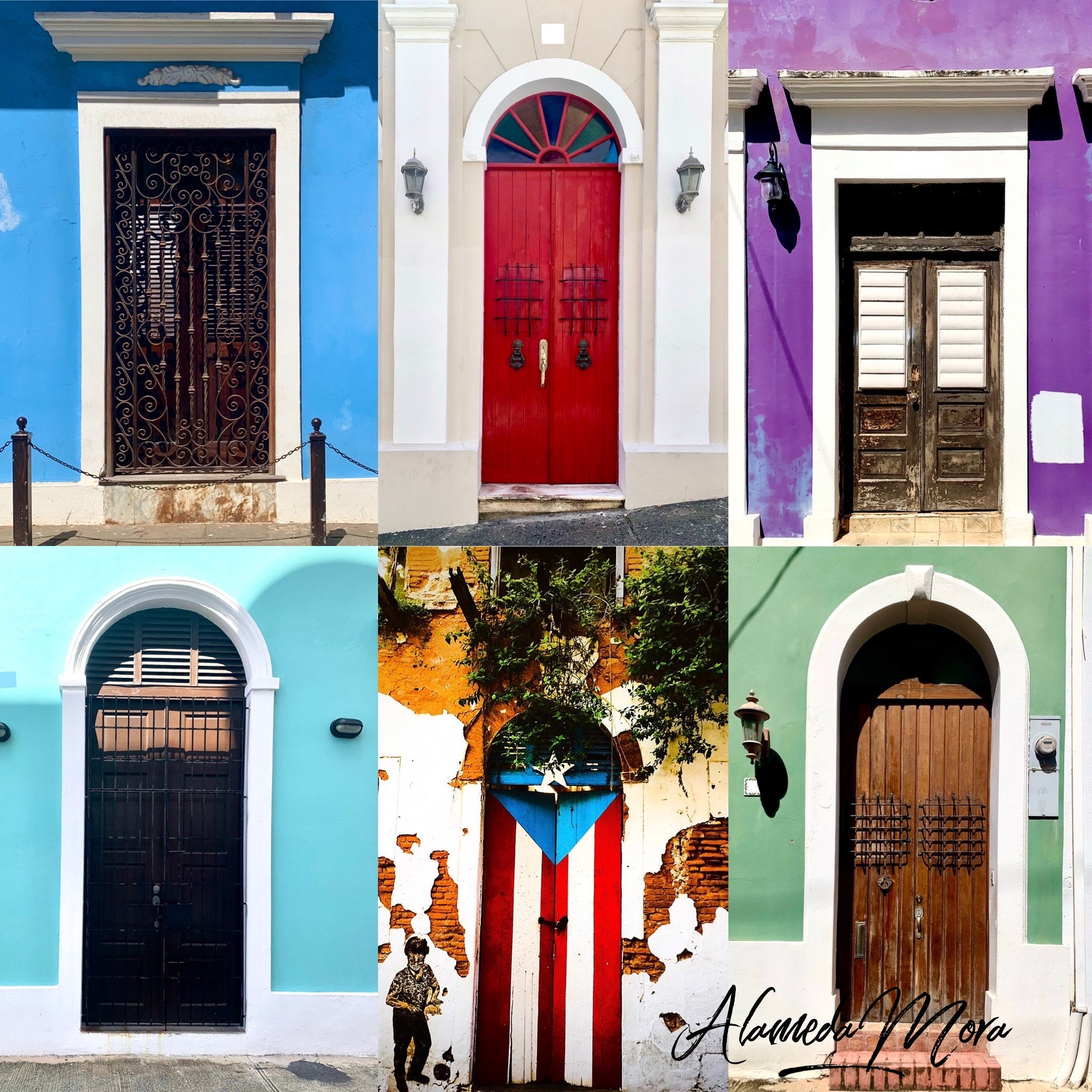 Doors of Old San Juan Puerto Rico Color Print for INSTANT Etsy