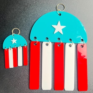 Puerto Rican Flag Acrylic Decor | PR Wall Art & Ornament | Boricua Pride Home Accent | Acrylic Puerto Rico Flag Duo