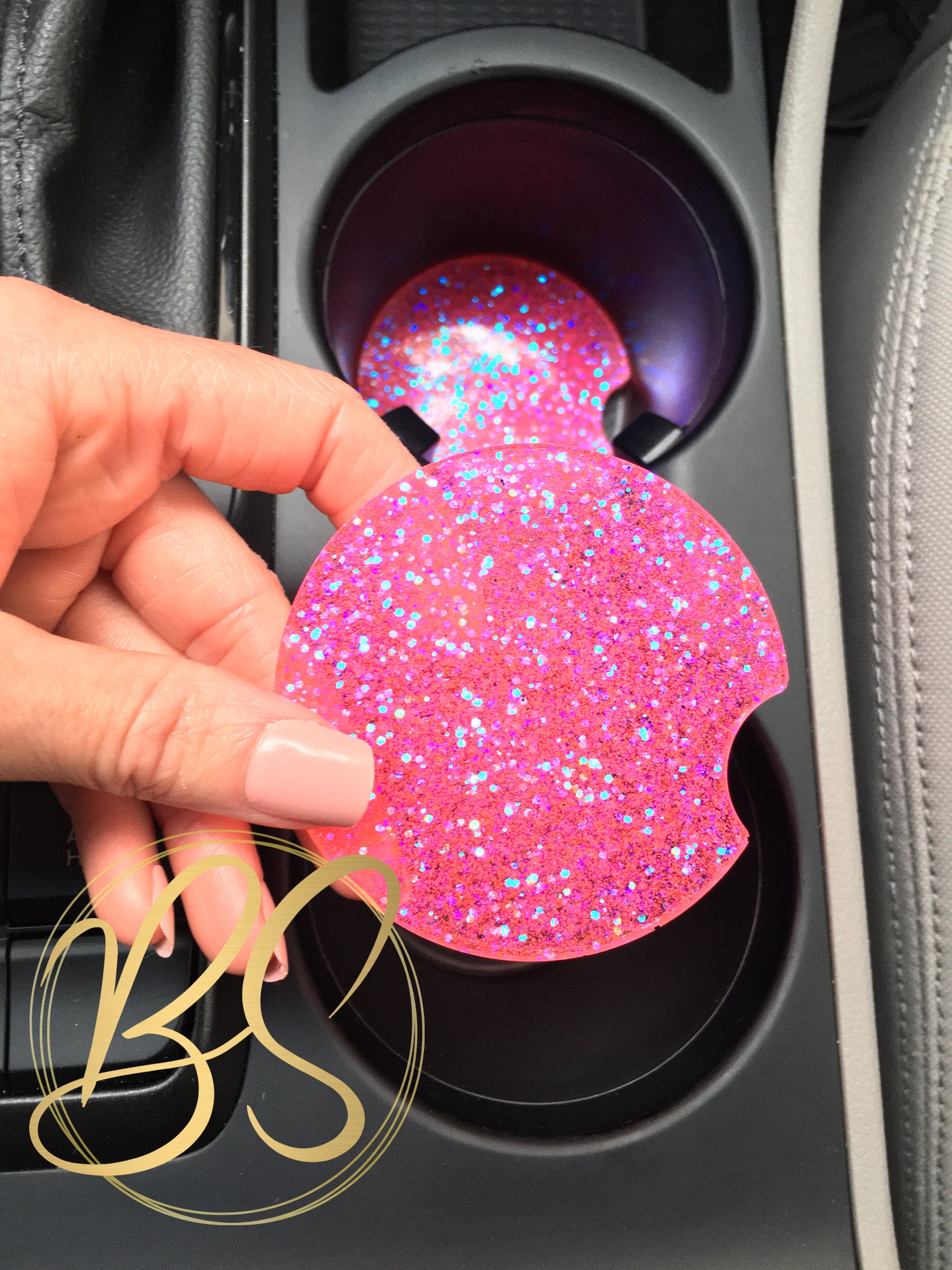 Glitter Car Cupholder Coasters Car Accessories Glitter Coaster