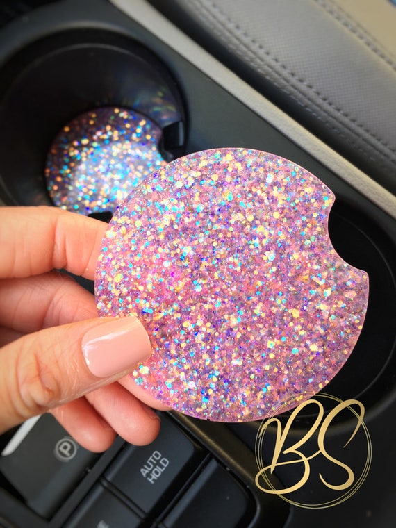 cup coaster set glittered coaster SHORT CAKE Glitter car coasters glitter cup holder coaster glitter cup holder car accessories