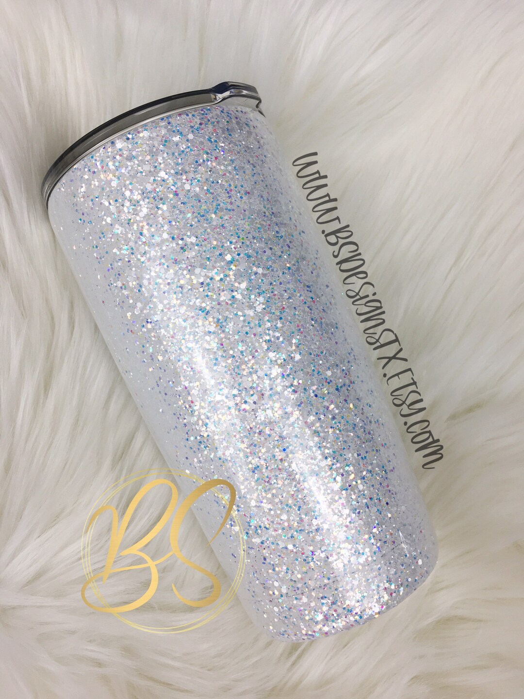 White Glitter Tumbler Personalize Bride Tumbler Custom Etsy