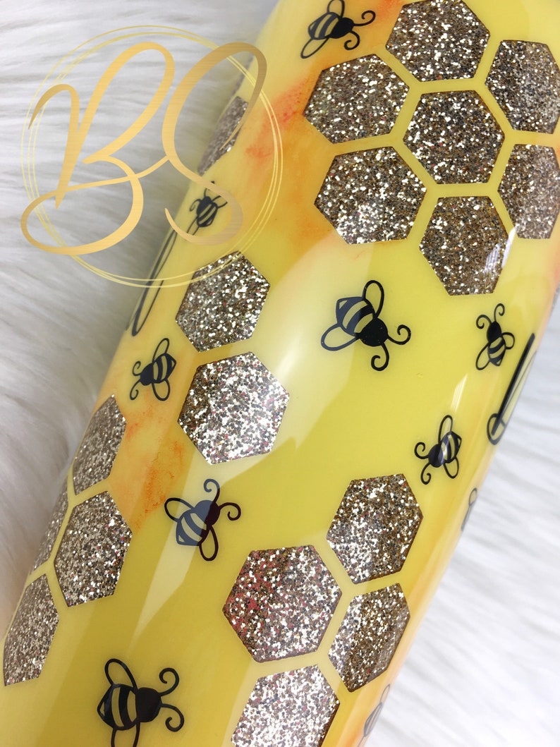 Glitter Tumbler Bee Glitter Tumbler Tumbler With Straw Etsy