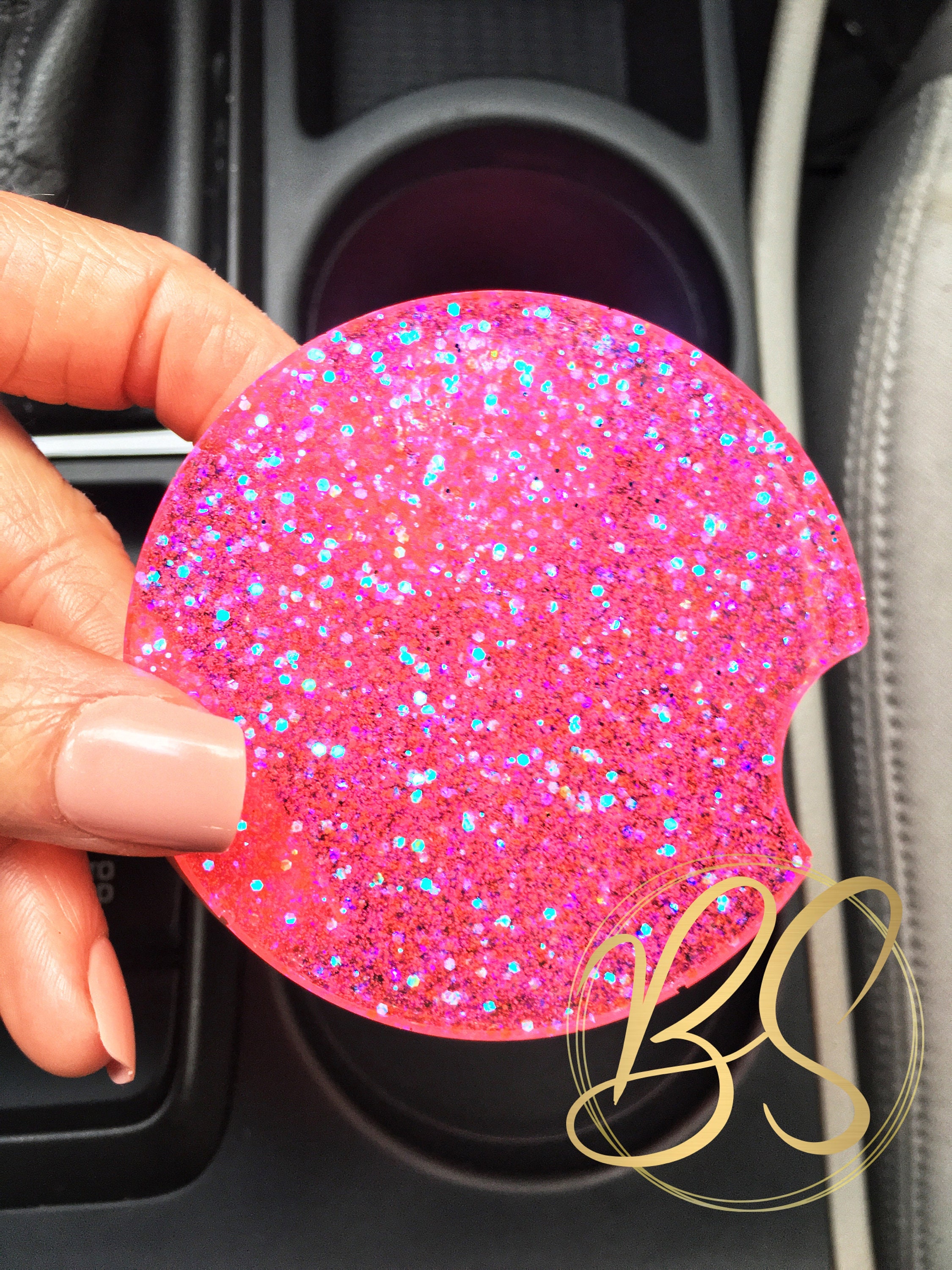 cup coaster set glittered coaster SHORT CAKE Glitter car coasters glitter cup holder coaster glitter cup holder car accessories