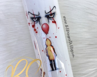 Pennywise Tumbler, Handmade Stainless Steel IT Fan Gift