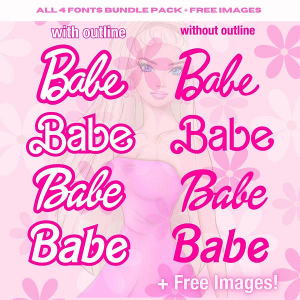 Dolly Font Bundle | SVG TTF Download | For Bachelorette Party, Birthday Party, Wedding, & DIYs | Cricut | Y2K Pink | Girly Fonts