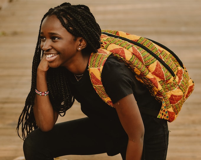 Featured listing image: Large Ankara Backpack/ African Backpack/ African Print Backpack