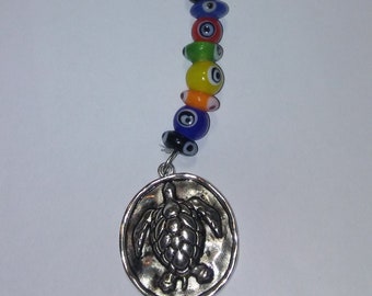 Multi Color Glass Bead Turtle Key Chain