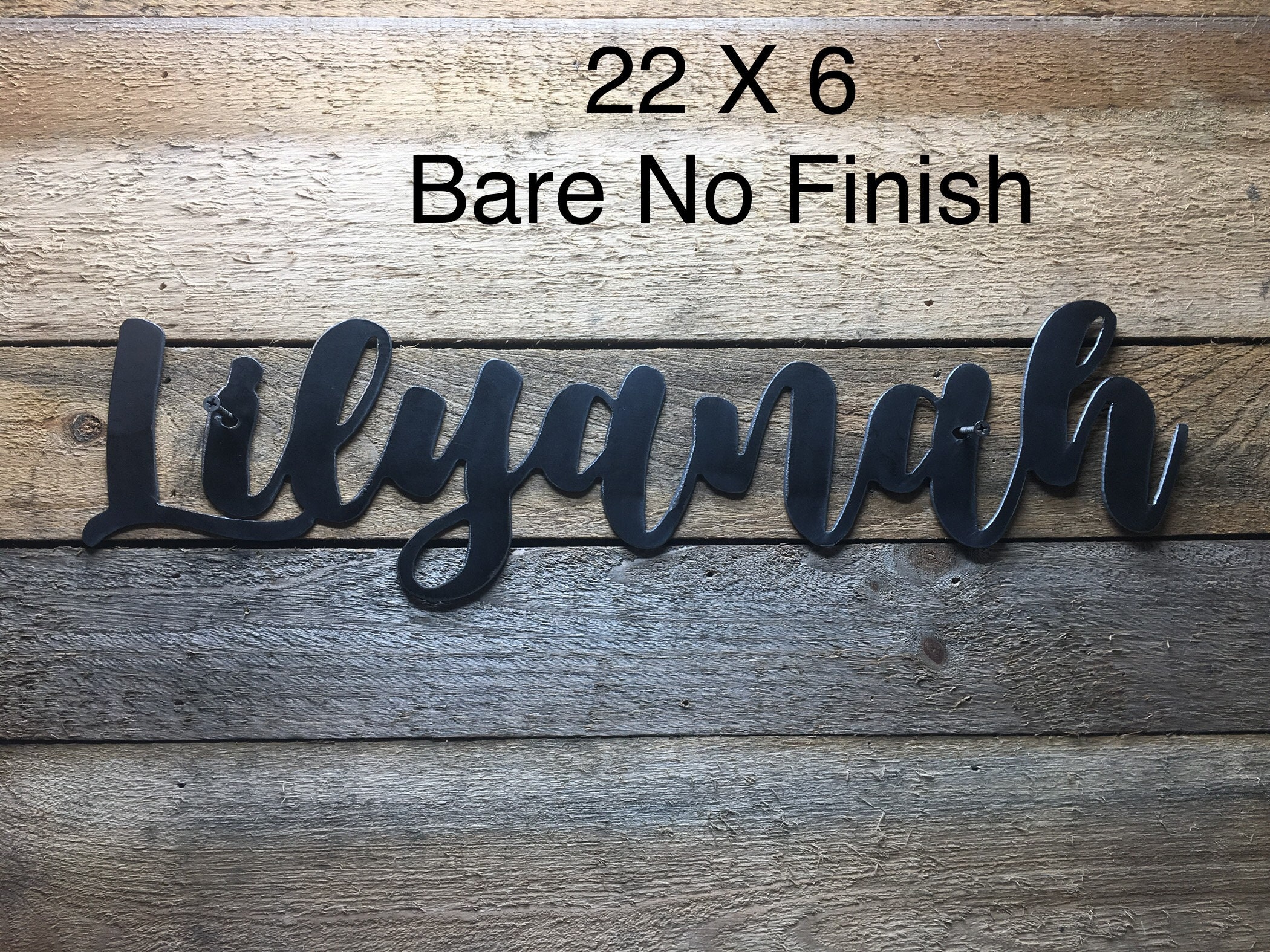 Custom Metal Cursive Sign Metal Name Cursive Word Gift For Etsy