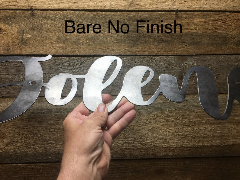 Custom Metal Cursive Sign Metal Names Cursive Word Metal Etsy