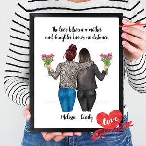 Benutzerdefinierte Mutter und Tochter Druck, personalisierte Mutter Druck, Geburtstagsgeschenk, Muttertagsgeschenk, Mutter Wandkunst, Muttertagsdruck, Mutter Geschenk