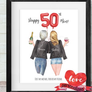 Alles Gute zum Geburtstag Print, Beste Freundin Print, Geburtstagsgeschenk, Personalisierter Geburtstag Print, Schwester Geburtstag, Freundinnen Geburtstag, Mamas Geburtstag, 50