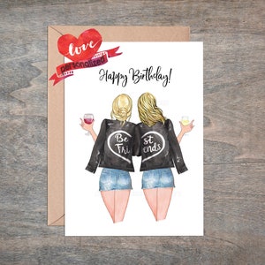 Beste vriend-verjaardagskaart Gelukkige verjaardag Best Sisters-verjaardagskaart Gepersonaliseerde beste vriend-kaart Bestie-verjaardagskaart Soul Sisters-cadeau 2